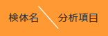 検体名／分析項目